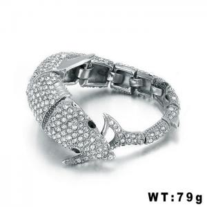 Stainless Steel Stone Bracelet - KB42449-D