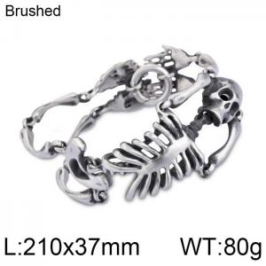 Vintage Personality Exaggerated Skull Bone Men's Human Bone Matte Bracelet Skull Bracelet - KB42458-D