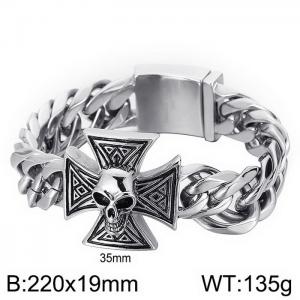 Stainless Skull Bracelet - KB42844-D