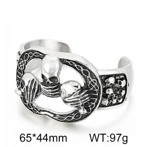 Stainless Skull Bangle - KB43027-D