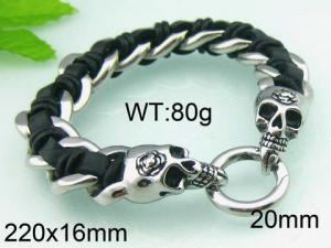 Stainless Skull Bracelet - KB43522-D