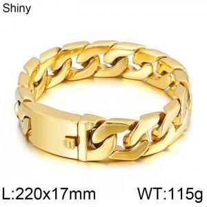 Stainless Steel Gold-plating Bracelet - KB43902-D