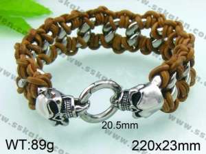 Stainless Skull Bracelet - KB44129-D