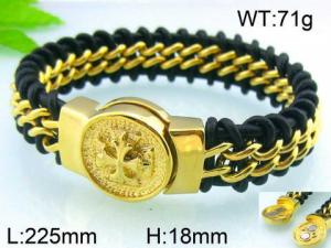 Stainless Steel Gold-plating Bracelet - KB46961-D