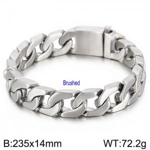 Fashion trendy men's Cuban chain titanium steel matte bracelet - KB47106-D