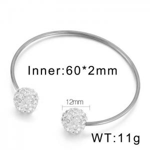 Full diamond ball C-shaped personality double mud diamond ball opening Bangle - KB47384-Z