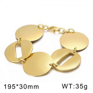Luxury and exaggerated stainless steel disc combination thick Gold-plating Bracelet - KB47398-Z