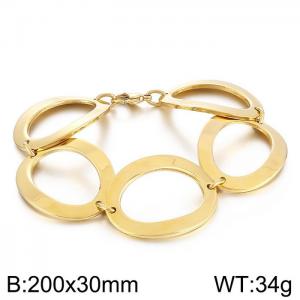 Luxury and exaggerated stainless steel disc combination thick Gold-plating Bracelet - KB48887-Z