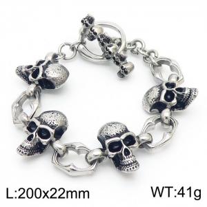 Stainless Skull Bracelet - KB49354-D