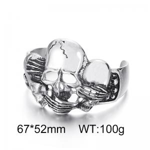 Stainless Skull Bangle - KB49361-D