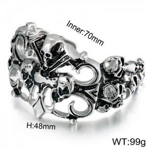 Stainless Skull Bangle - KB49362-D