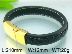 Stainless Steel Leather Bracelet - KB51333-D