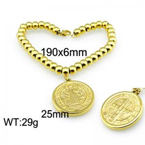 Stainless Steel Gold-plating Bracelet - KB54875-Z