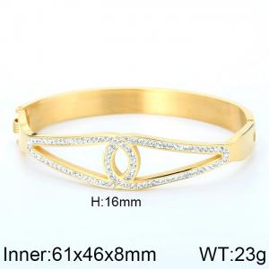 Stainless Steel Stone Bangle - KB55565-K