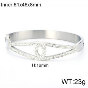 Stainless Steel Stone Bangle - KB55566-K