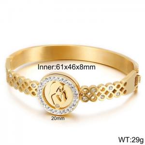 Stainless Steel Stone Bangle - KB55940-K