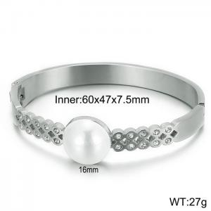 Stainless Steel Stone Bangle - KB55941-K