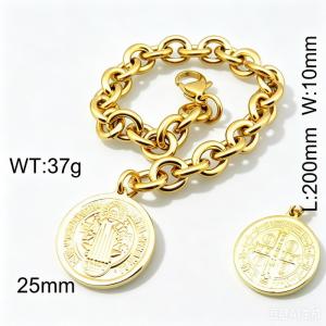 Stainless Steel Gold-plating Bracelet - KB56745-Z