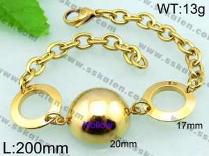 Stainless Steel Gold-plating Bracelet - KB56842-Z