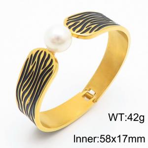 Stainless Steel Gold-plating Bangle - KB57407-K