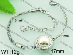 Stainless Steel Stone Bracelet  - KB58191-Z