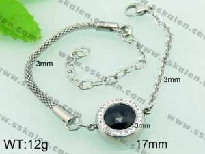 Stainless Steel Stone Bracelet  - KB58194-Z