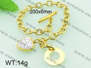 Stainless Steel Stone Bracelet  - KB58950-Z