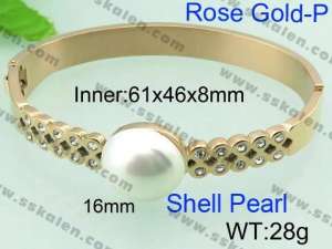  Stainless Steel Rose Gold-plating Bangle  - KB58957-K