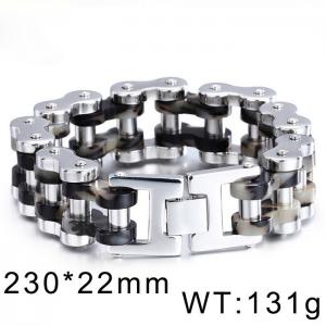 Grey Transparent Glasses Adhesive Motorcycle Men's Steel Bicycle Bracelet - KB59207-BD