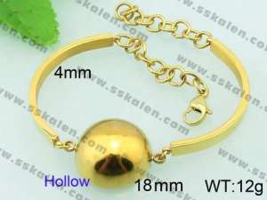 Stainless Steel Gold-plating Bracelet  - KB59385-Z