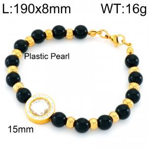 Stainless Steel Gold-plating Bracelet - KB60722-Z