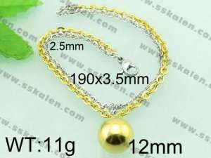 Stainless Steel Gold-plating Bracelet  - KB60762-Z