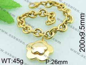 Stainless Steel Gold-plating Bracelet  - KB60983-Z