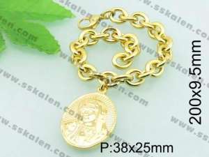 Stainless Steel Gold-plating Bracelet  - KB60986-Z