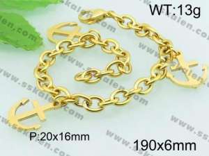 Stainless Steel Gold-plating Bracelet  - KB61013-Z