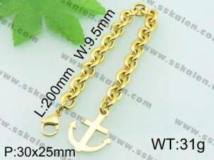 Stainless Steel Gold-plating Bracelet  - KB61018-Z