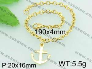 Stainless Steel Gold-plating Bracelet  - KB61029-Z