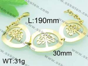 Stainless Steel Gold-plating Bracelet  - KB61471-Z