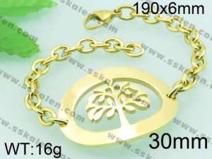 Stainless Steel Gold-plating Bracelet  - KB61490-Z