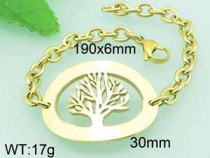 Stainless Steel Gold-plating Bracelet  - KB61492-Z