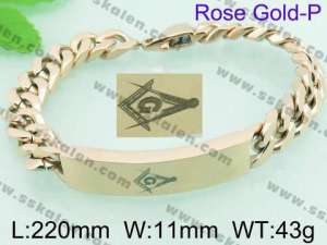 Stainless Steel Rose Gold-plating Bracelet - KB61618-K
