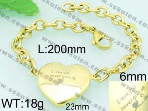 Stainless Steel Gold-plating Bracelet - KB61868-Z