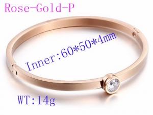 Stainless Steel Rose Gold-plating Bangle - KB61990-K