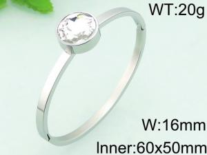 Stainless Steel Stone Bangle - KB61992-K