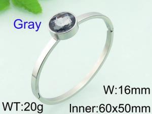 Stainless Steel Stone Bangle - KB61993-K