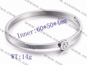 Stainless Steel Stone Bangle - KB61997-K