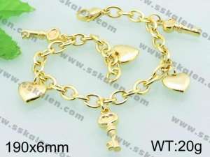 Stainless Steel Gold-plating Bracelet - KB62460-Z