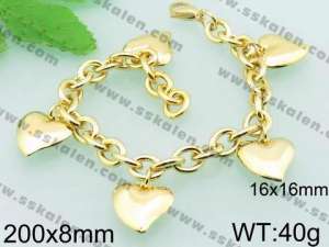 Stainless Steel Gold-plating Bracelet - KB62461-Z
