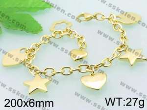 Stainless Steel Gold-plating Bracelet - KB62462-Z