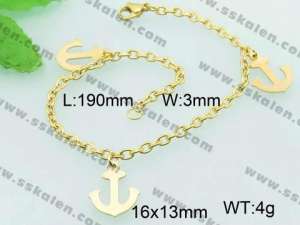 Stainless Steel Gold-plating Bracelet - KB62496-Z